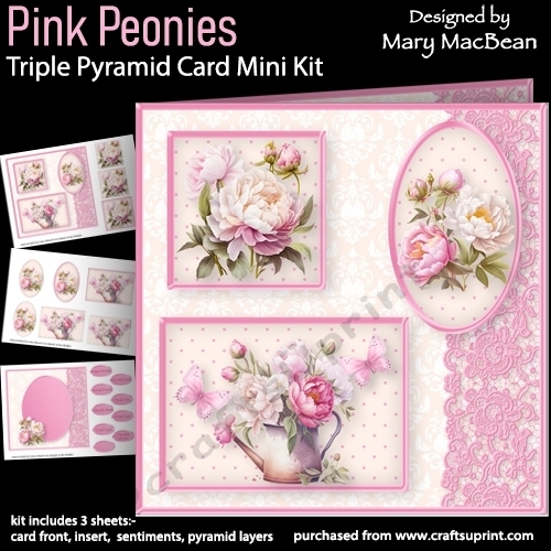 cup1381792_1648 - Pink Peonies - Triple Pyramid Card Mini Kit