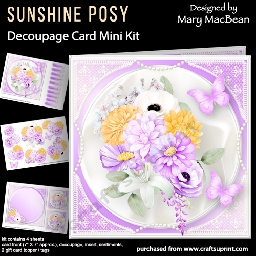 Sunshine Posy - Decoupage Card Mini Kit