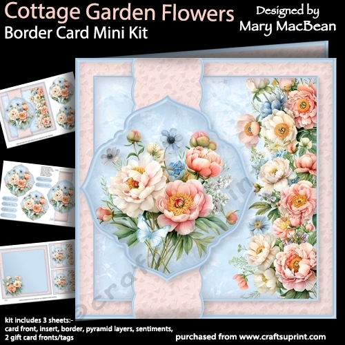 Cottage Garden Flowers - Border Card Mini Kit