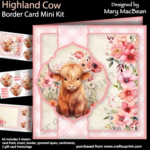 Highland Cow - Border Card Mini Kit