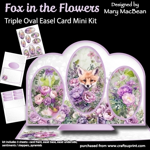 cup1385961_1648 - Fox in the Flowers - Triple Oval Easel Card Mini Kit