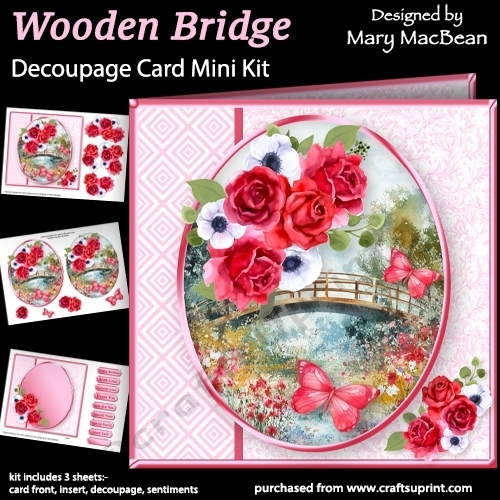 Wooden Bridge - Decoupage Card Mini Kit