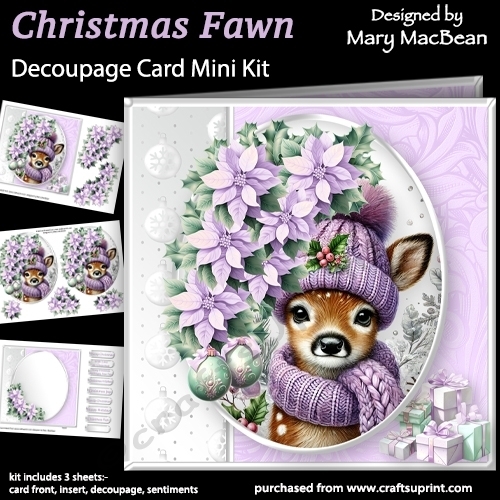 Christmas Fawn - Decoupage Card Mini Kit