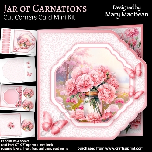 Jar of Carnations - Cut Corners Card Mini Kit