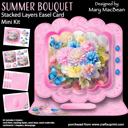 Summer Bouquet - Stacked Layers Easel Card Mini Kit