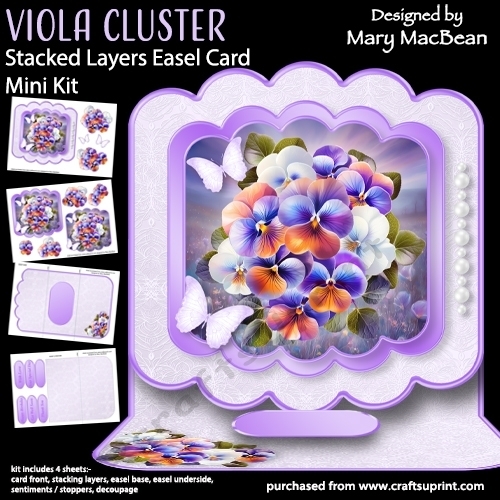 Viola Cluster - Stacked Layers Easel Card Mini Kit