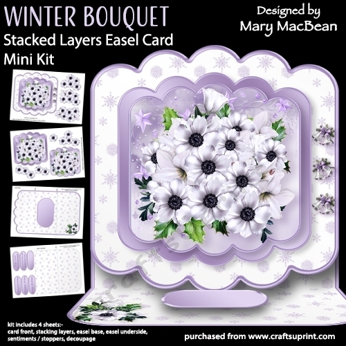 Winter Bouquet - Stacked Layers Easel Card Mini Kit