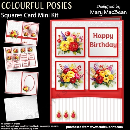 cup1391063_1648 - Colourful Posies - Squares Card Mini Kit
