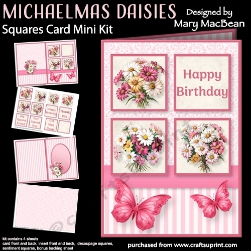 Michaelmas Daisies - Squares Card Mini Kit