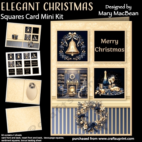 Elegant Christmas - Squares Card Mini Kit