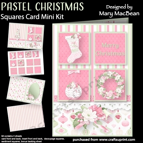 Pastel Christmas - Squares Card Mini Kit
