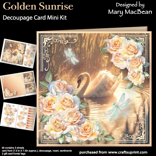 cup1392905_1648 - Golden Sunrise - Decoupage Card Mini Kit