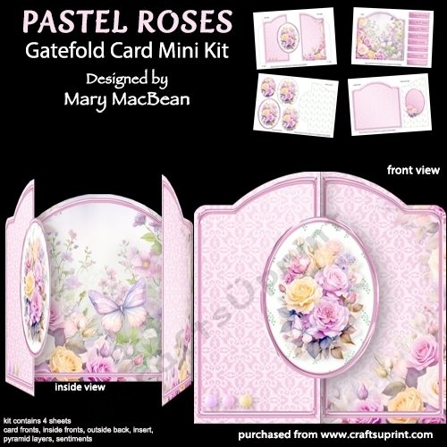 Pastel Roses - Gatefold Card Mini Kit