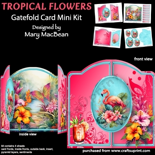 Tropical Flowers - Gatefold Card Mini Kit