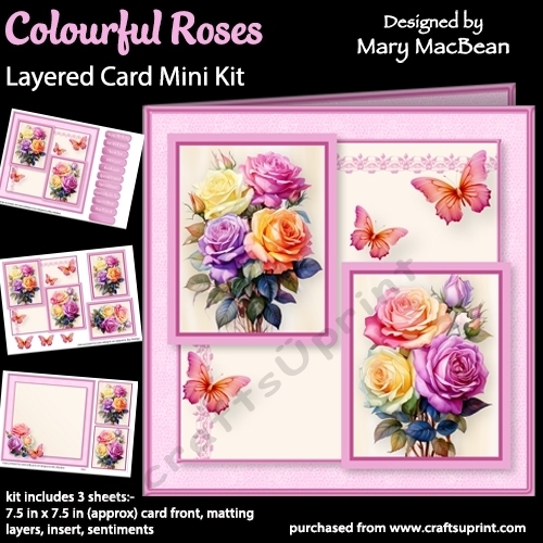 Colourful Roses - Layered Card Mini Kit