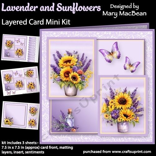 cup1398538_1648 - Lavender and Sunflowers - Layered Card Mini Kit