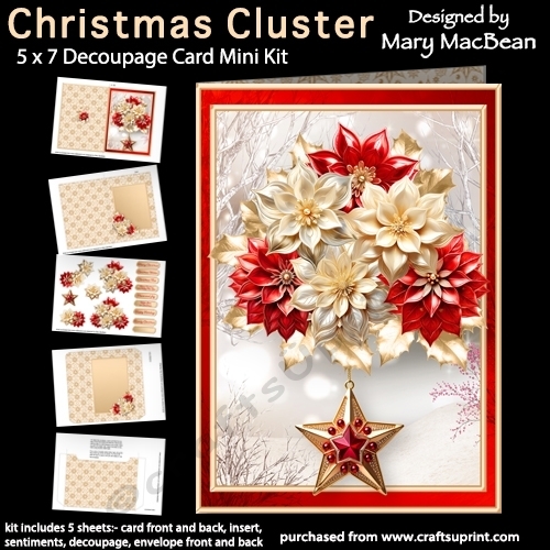cup1402407_1648 - Christmas Cluster - 5x7 Decoupage Card Mini Kit