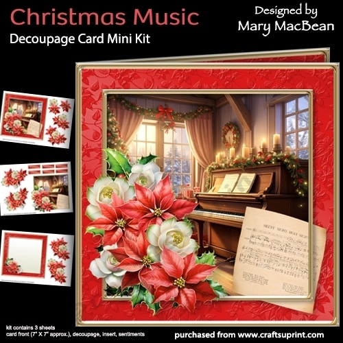 Christmas Music - Decoupage Card Mini Kit