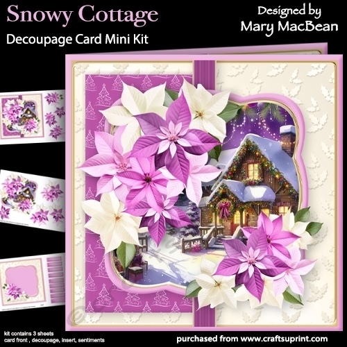 Snowy Cottage - Decoupage Card Mini Kit