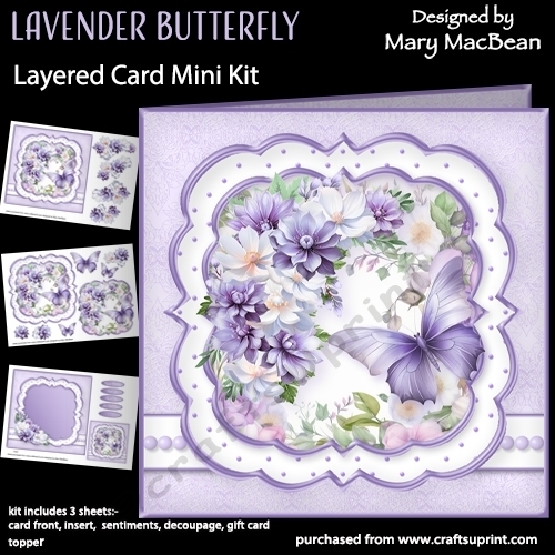 Lavender Butterfly - Layered Card Mini Kit