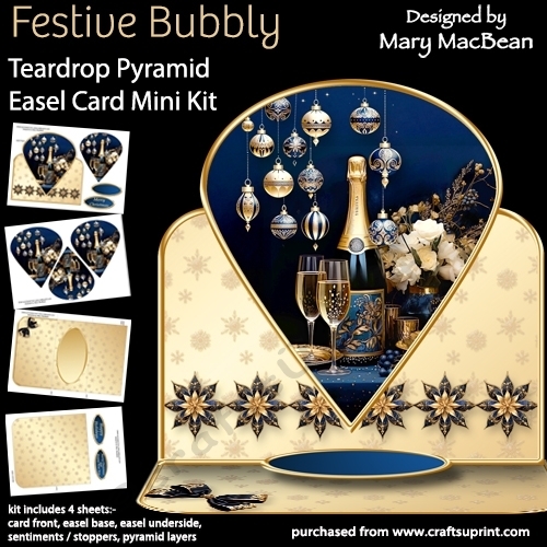Festive Bubbly - Teardrop Pyramid Card Mini Kit