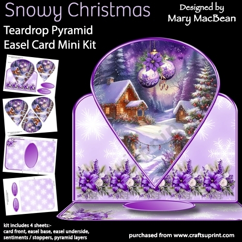 cup1411198_1648 - Snowy Christmas - Teardrop Pyramid Card Mini Kit
