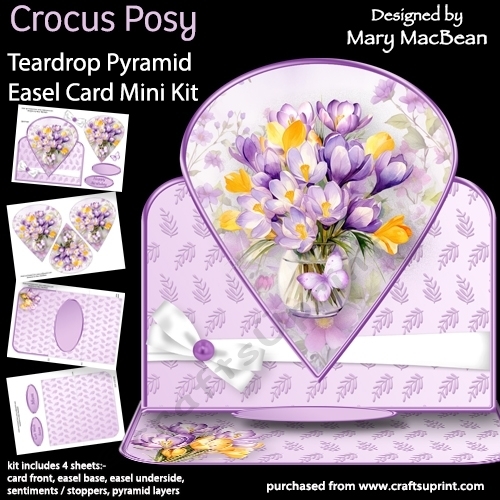 Crocus Posy - Teardrop Pyramid Card Mini Kit