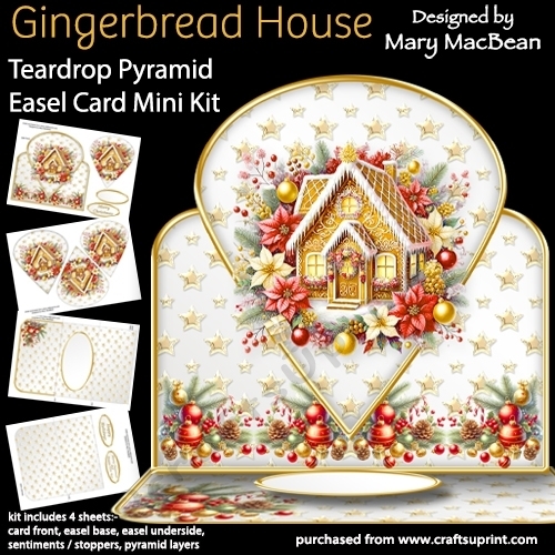 cup1412942_1648 - Gingerbread House - Teardrop Pyramid Easel Card Mini Kit
