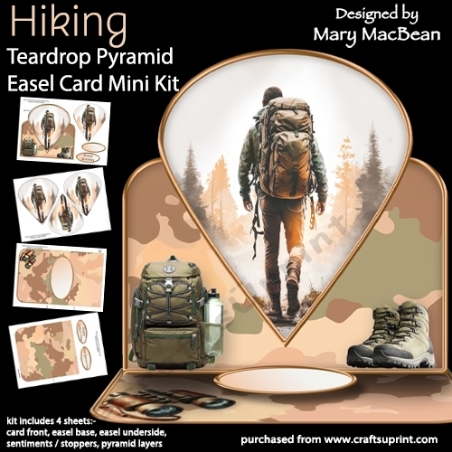 Hiking - Teardrop Pyramid Easel Card Mini Kit