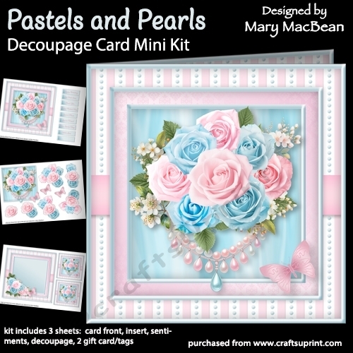 Pastels and Pearls - Decoupage Card Mini Kit