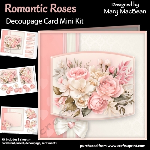 Romantic Roses - Decoupage Card Mini Kit - CUP1416322_1648 | Craftsuprint
