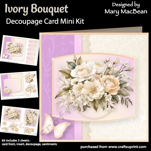 cup1416323_1648 - Ivory Bouquet - Decoupage Card Mini Kit