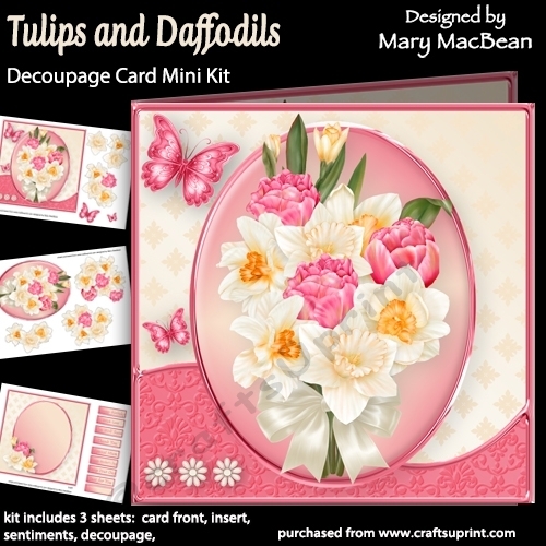 cup1419786_1648 - Tulips and Daffodils - Decoupage Card Mini Kit