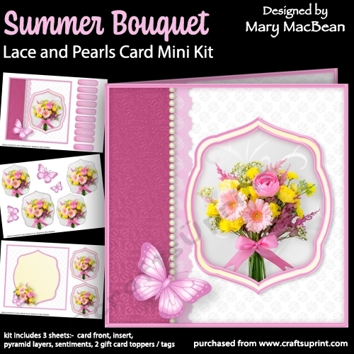 Summer Bouquet - Lace and Pearls Card Mini Kit