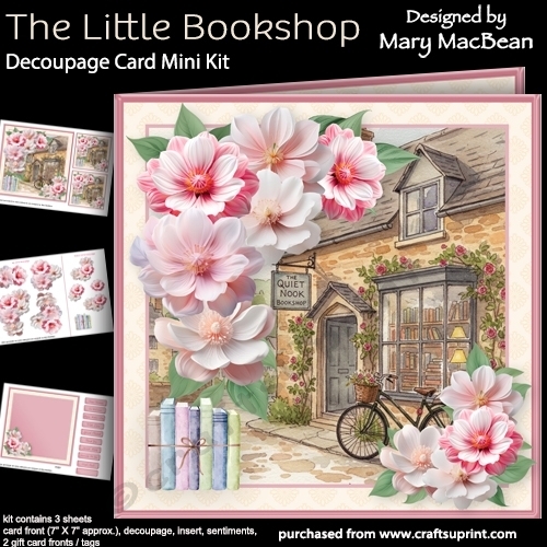 The Little Bookshop - Decoupage Card Mini Kit