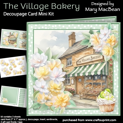 The Village Bakery - Decoupage Card Mini Kit