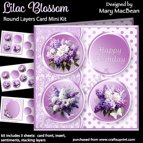 Lilac Blossom - Round Layers Card Mini Kit