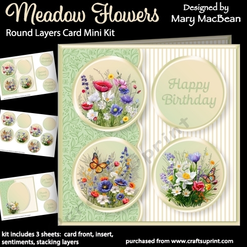 Meadow Flowers - Round Layers Card Mini Kit