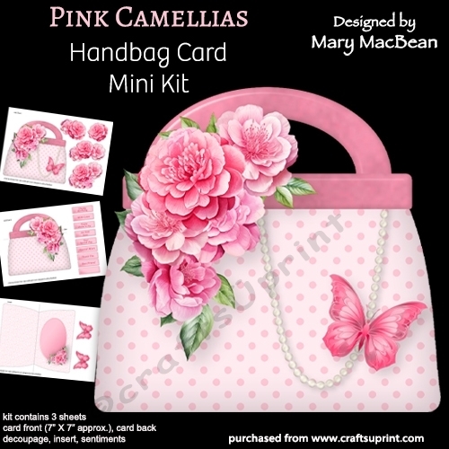 Pink Camellias - Handbag Card Mini Kit