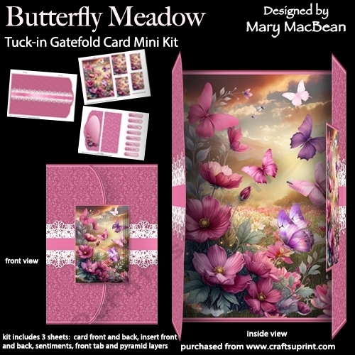 Butterfly Meadow - Tuck-in Gatefold Card Mini Kit