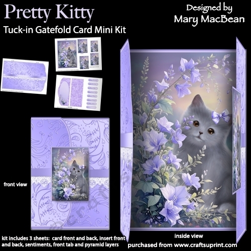 cup1432868_1648 - Pretty Kitty - Tuck-in Gatefold Card Mini Kit