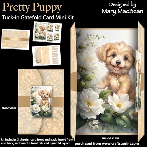 cup1432869_1648 - Pretty Puppy - Tuck-in Gatefold Card Mini Kit