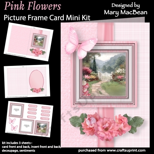 cup1435859_1648 - Pink Flowers - Picture Frame Card Mini Kit