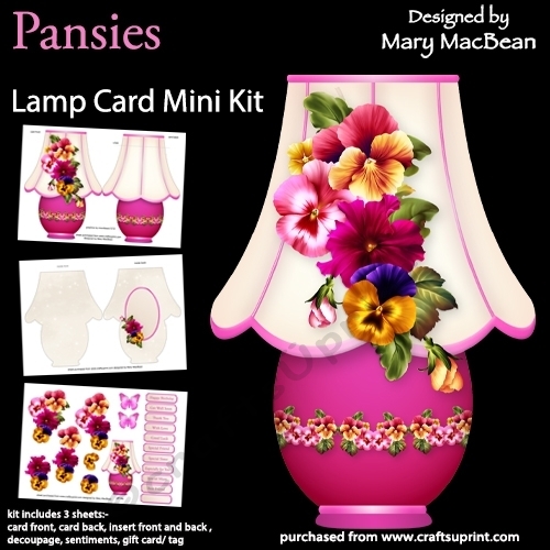 Pansies - Lamp Card Mini Kit