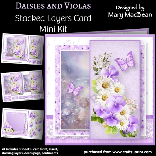 Daisies and Violas - Stacked Layers Card Mini Kit