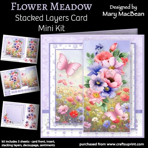 Flower Meadow - Stacked Layers Card Mini Kit