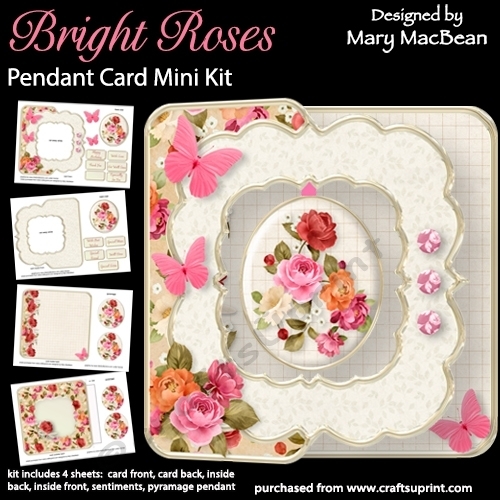 Bright Roses - Pendant Card Mini Kit