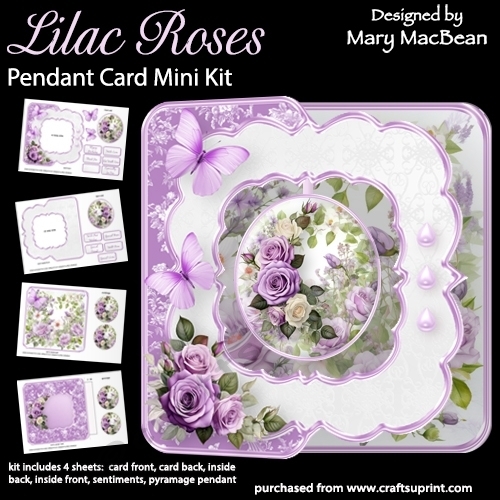 Lilac Roses - Pendant Card Mini Kit