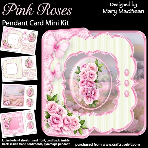 cup1443107_1648 - Pink Roses - Pendant Card Mini Kit