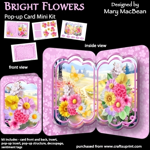 Bright Flowers - Pop-up Card Mini Kit